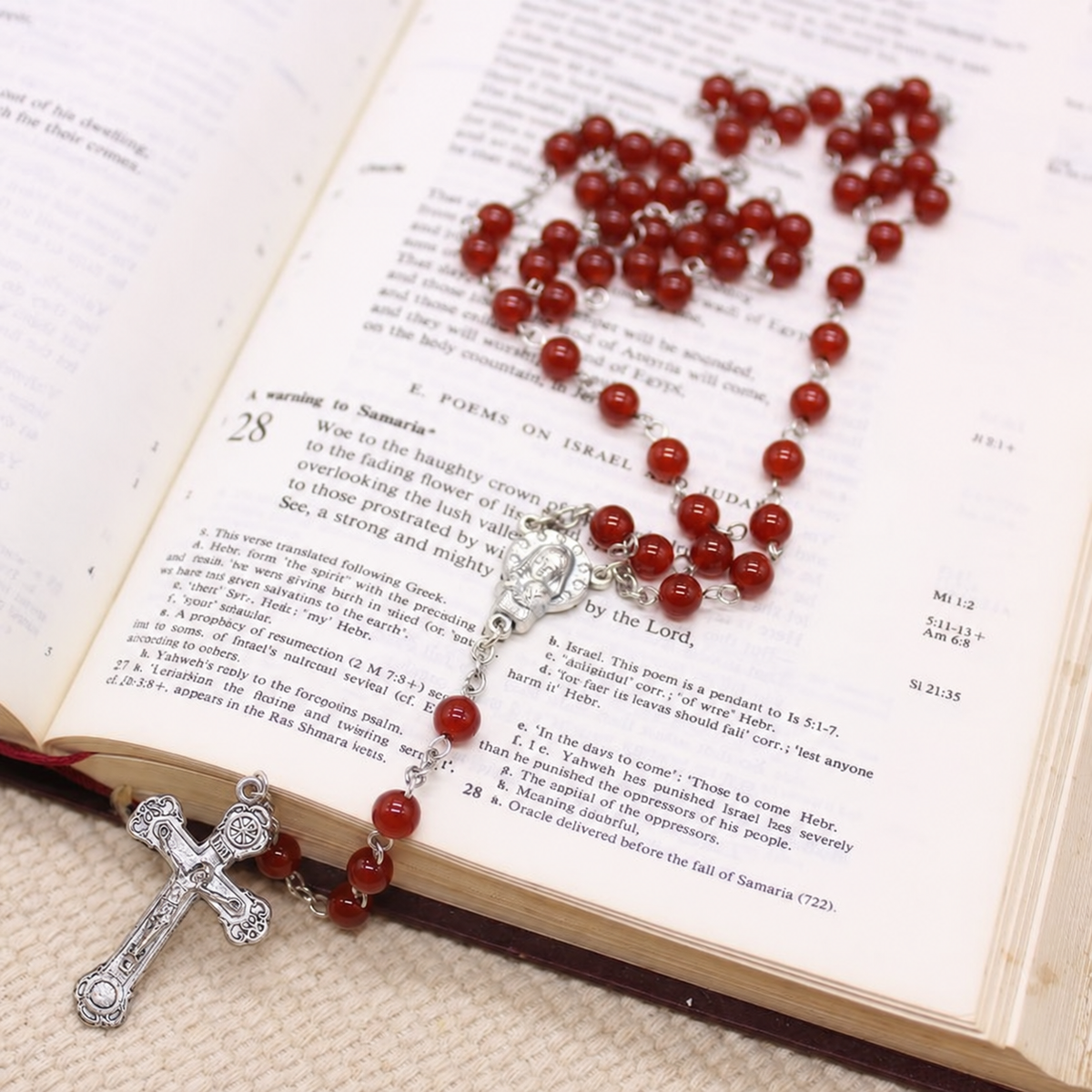 Red Carnelian 6mm Stone Beads Rosary (Personalisation Available)
