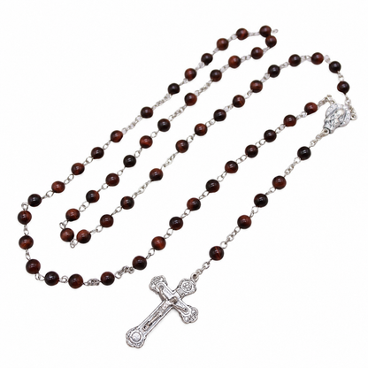 Red Tiger's Eye 6mm Stone Beads Rosary (Personalisation Available)