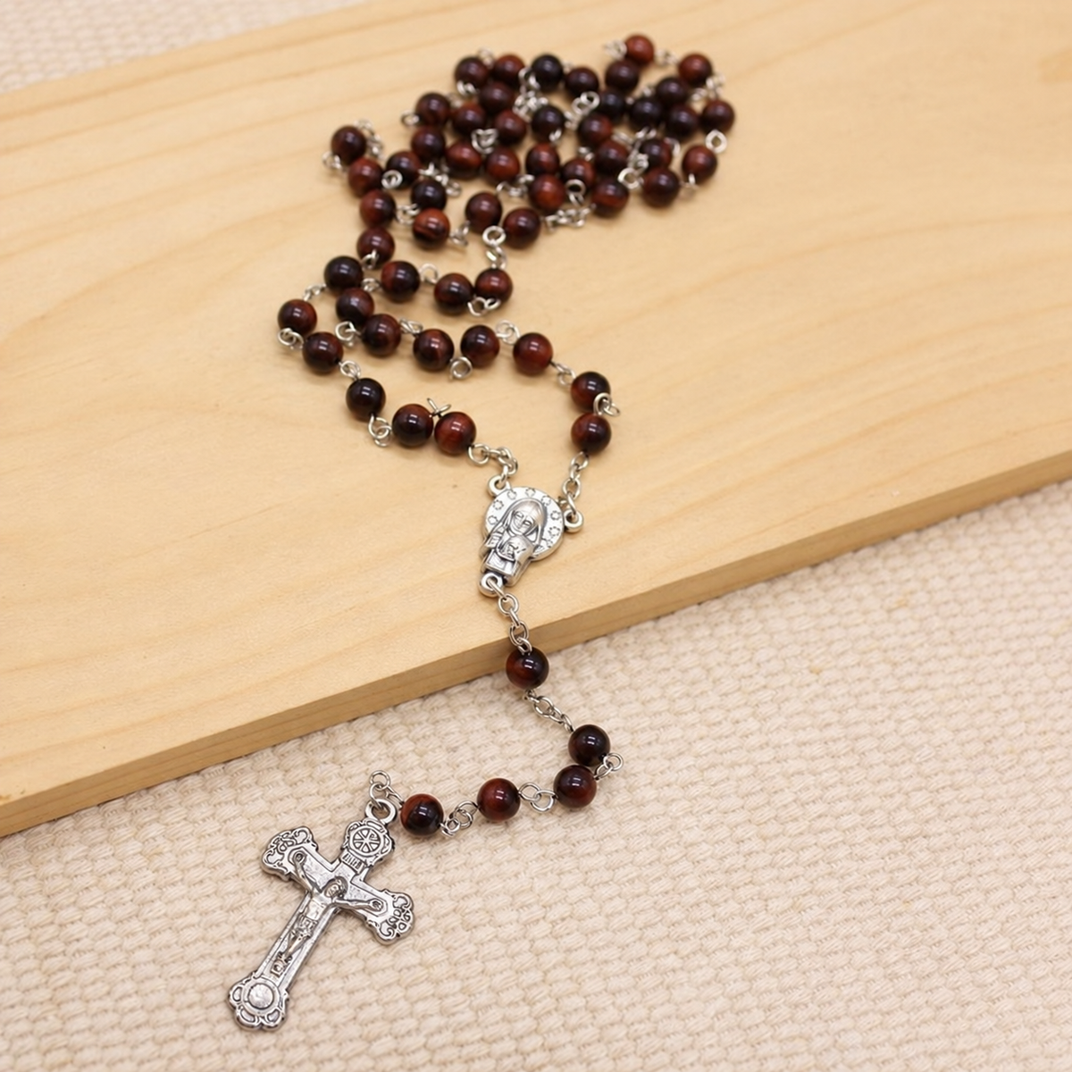 Red Tiger's Eye 6mm Stone Beads Rosary (Personalisation Available)