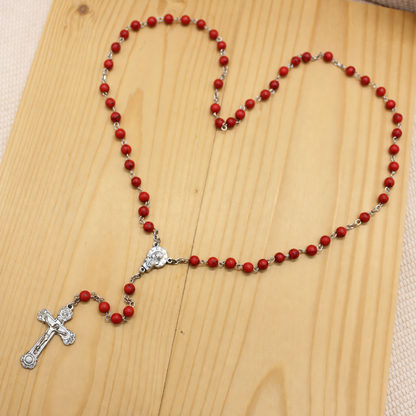 Red Turquoise 6mm Stone Beads Rosary (Personalisation Available)
