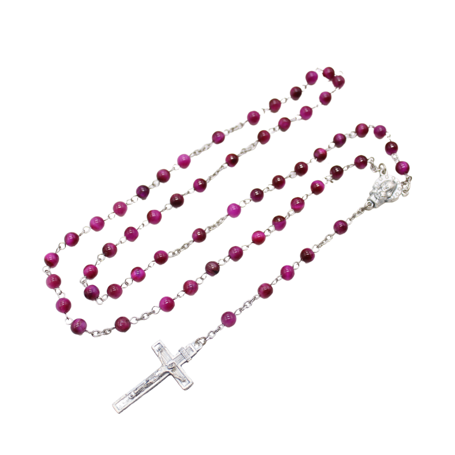 Rose Tiger Eye 6mm Stone Beads Rosary (Personalisation Available)