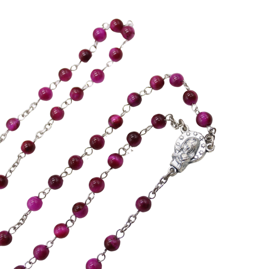 Rose Tiger Eye 6mm Stone Beads Rosary (Personalisation Available)