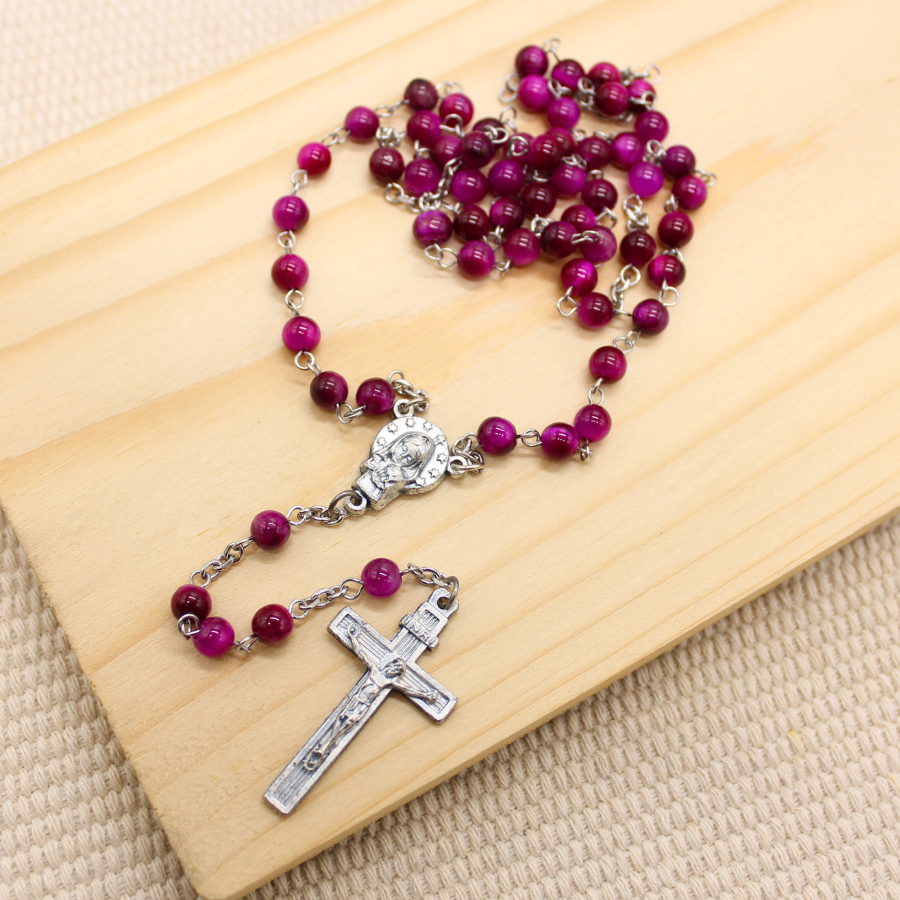 Rose Tiger Eye 6mm Stone Beads Rosary (Personalisation Available)