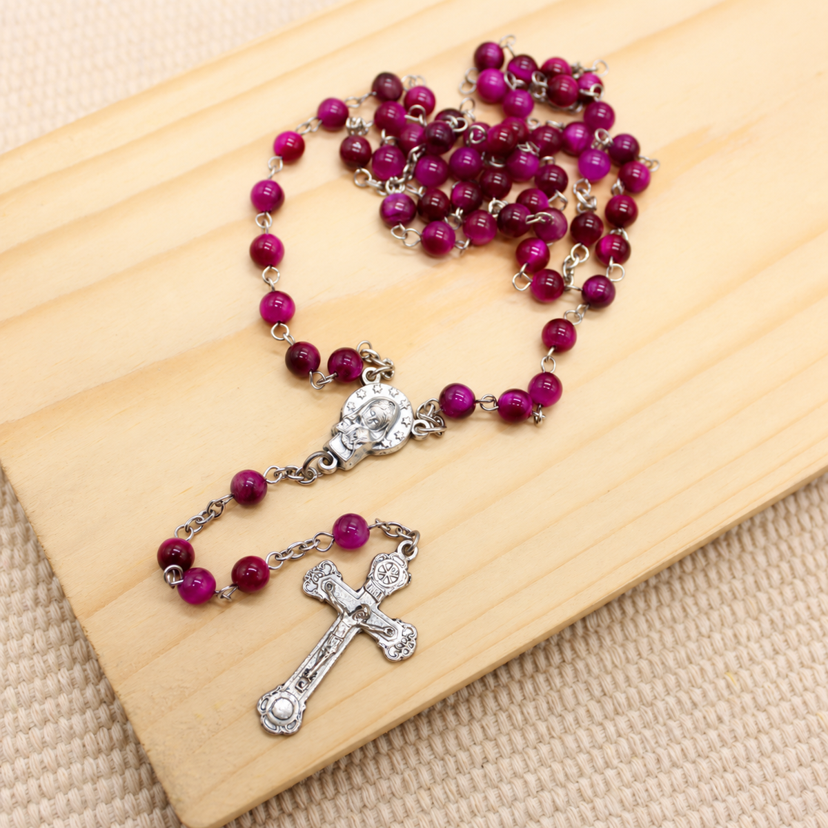Rose Tiger Eye 6mm Stone Beads Rosary (Personalisation Available)