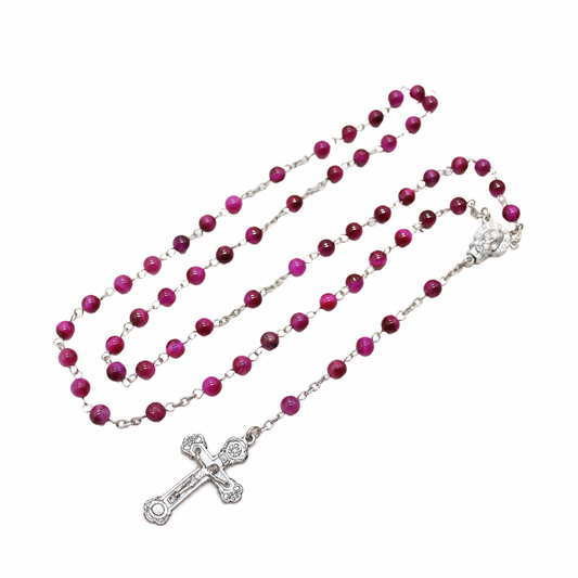 Rose Tiger Eye 6mm Stone Beads Rosary (Personalisation Available)
