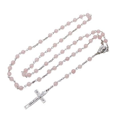 Rose Quartz 6mm Stone Beads Rosary (Personalisation Available)