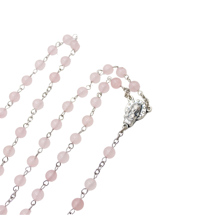 Rose Quartz 6mm Stone Beads Rosary (Personalisation Available)