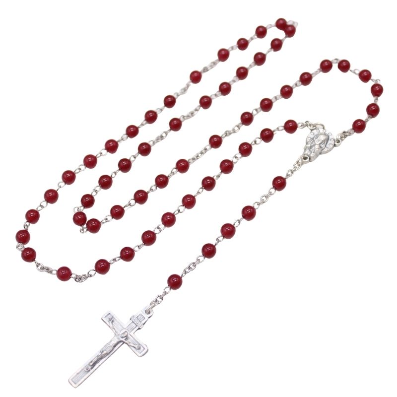Ruby Red Chalcedony 6mm Stone Beads Rosary (Personalisation Available)