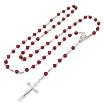 Ruby Red Chalcedony 6mm Stone Beads Rosary (Personalisation Available)