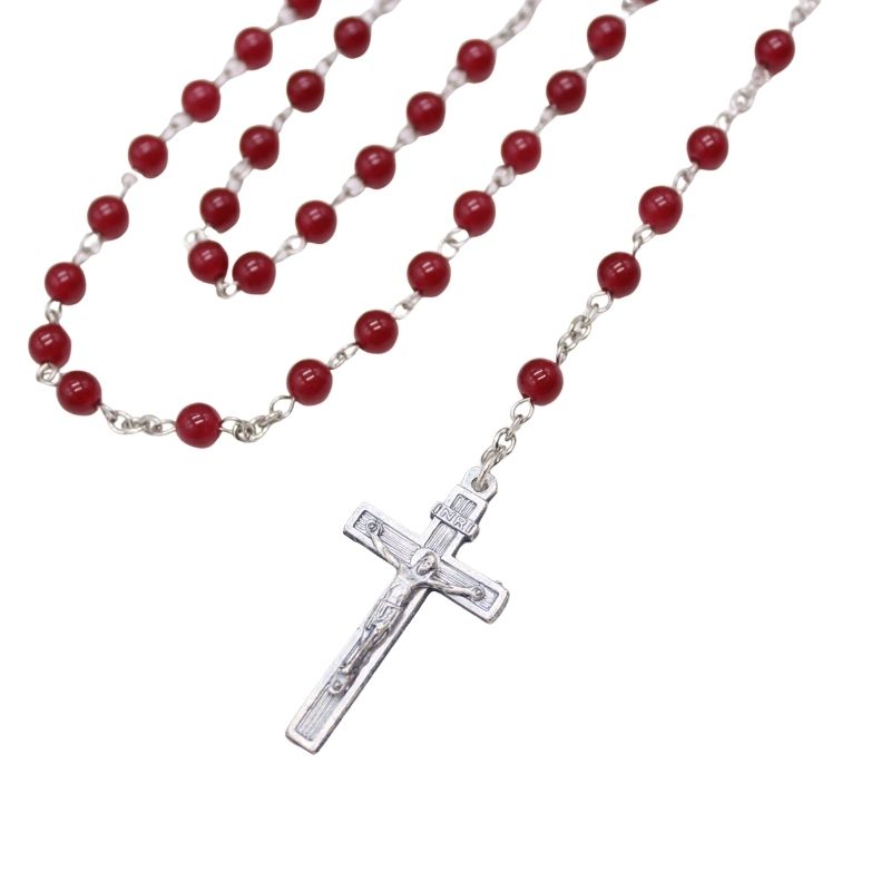 Ruby Red Chalcedony 6mm Stone Beads Rosary (Personalisation Available)