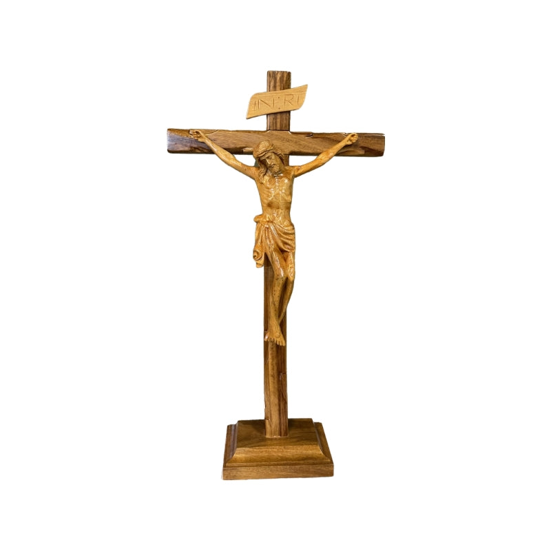 Wood Carved table cross - 55cm