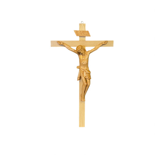 Wood Carved wall cross - 53cm