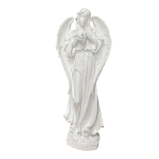 Angel with Dove statue (Vittoria) white - 80cm