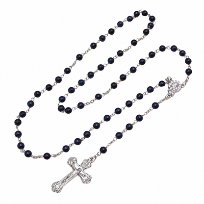 Sapphire Chalcedony 6mm Stone Beads Rosary (Personalisation Available)