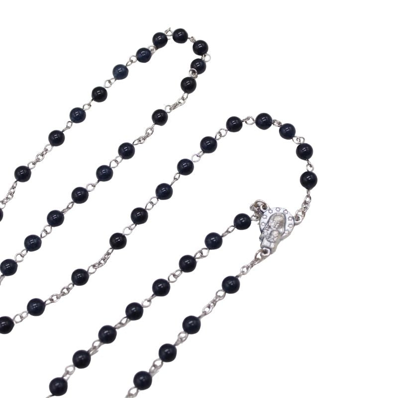 Sapphire Chalcedony 6mm Stone Beads Rosary (Personalisation Available)