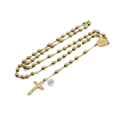 Stainless Steel 6mm Beads Rosary - Gold plated (Personalisation Available)
