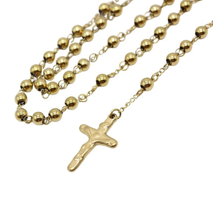 Stainless Steel 6mm Beads Rosary - Gold plated (Personalisation Available)