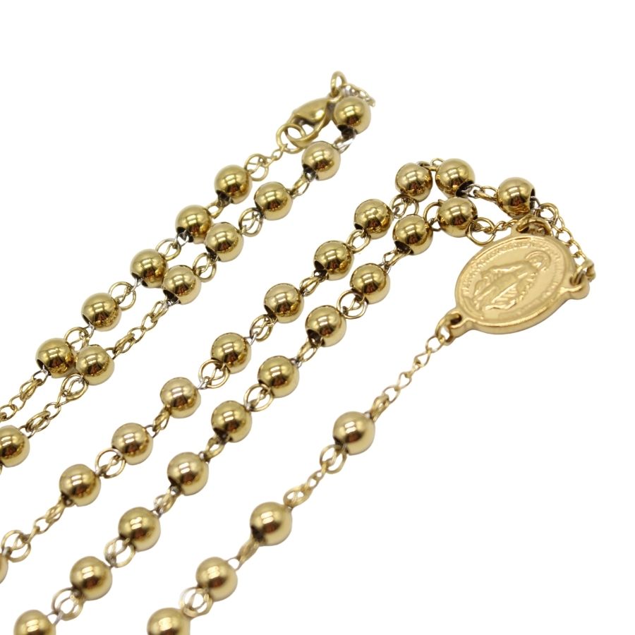 Stainless Steel 6mm Beads Rosary - Gold plated (Personalisation Available)
