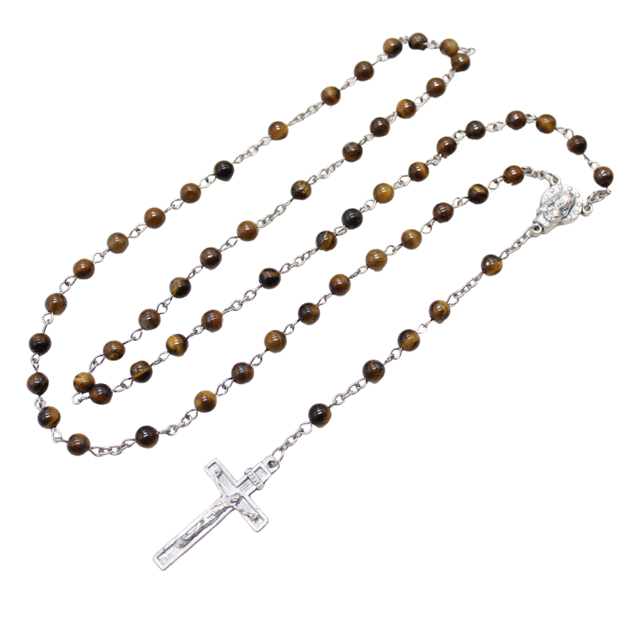 Tiger Eye 6mm Stone Beads Rosary (Personalisation Available)