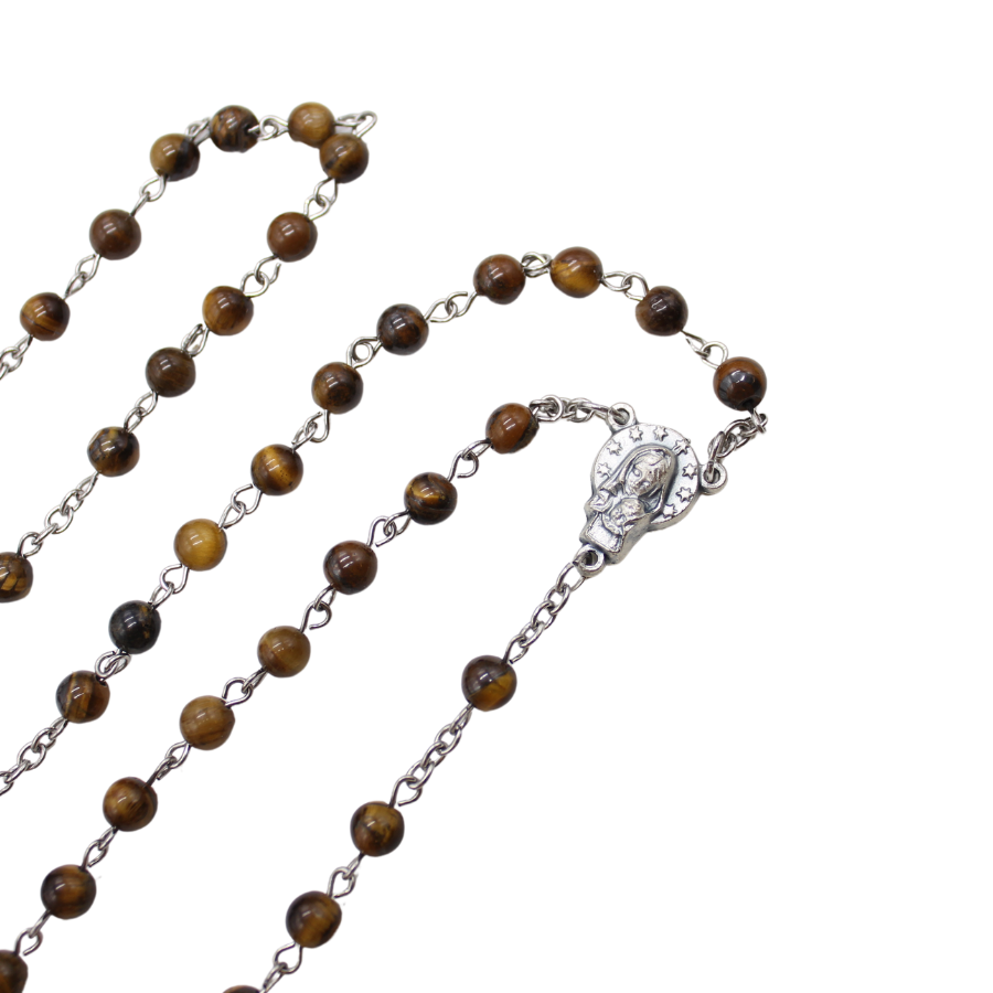 Tiger Eye 6mm Stone Beads Rosary (Personalisation Available)