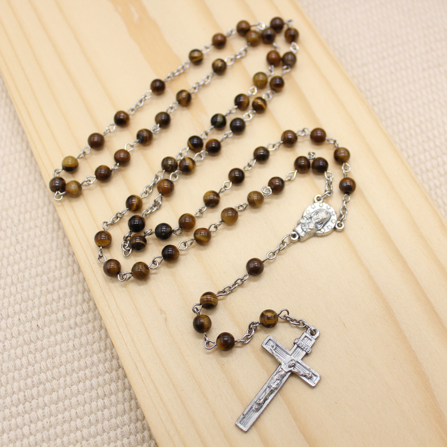Tiger Eye 6mm Stone Beads Rosary (Personalisation Available)