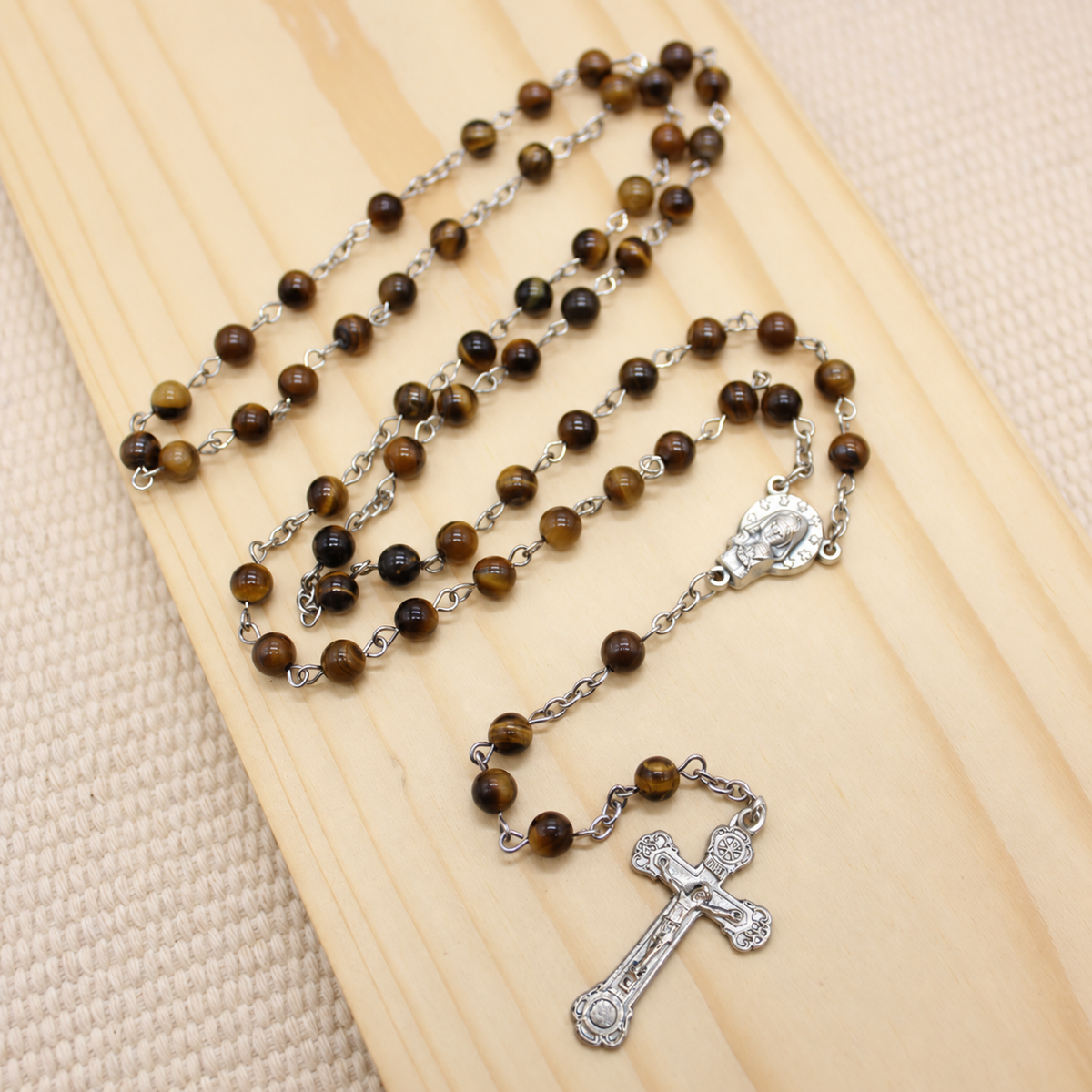Tiger Eye 6mm Stone Beads Rosary (Personalisation Available)