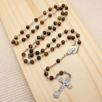Tiger Eye 6mm Stone Beads Rosary (Personalisation Available)