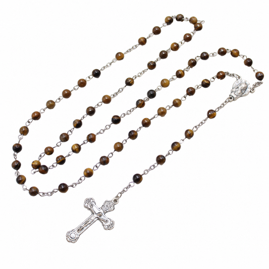 Tiger Eye 6mm Stone Beads Rosary (Personalisation Available)