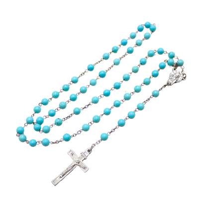 Turquoise 6mm Stone Beads Rosary (Personalisation Available)