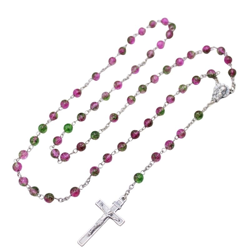 Watermelon Quartz 6mm Stone Beads Rosary (Personalisation Available)