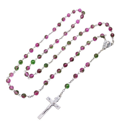 Watermelon Quartz 6mm Stone Beads Rosary (Personalisation Available)