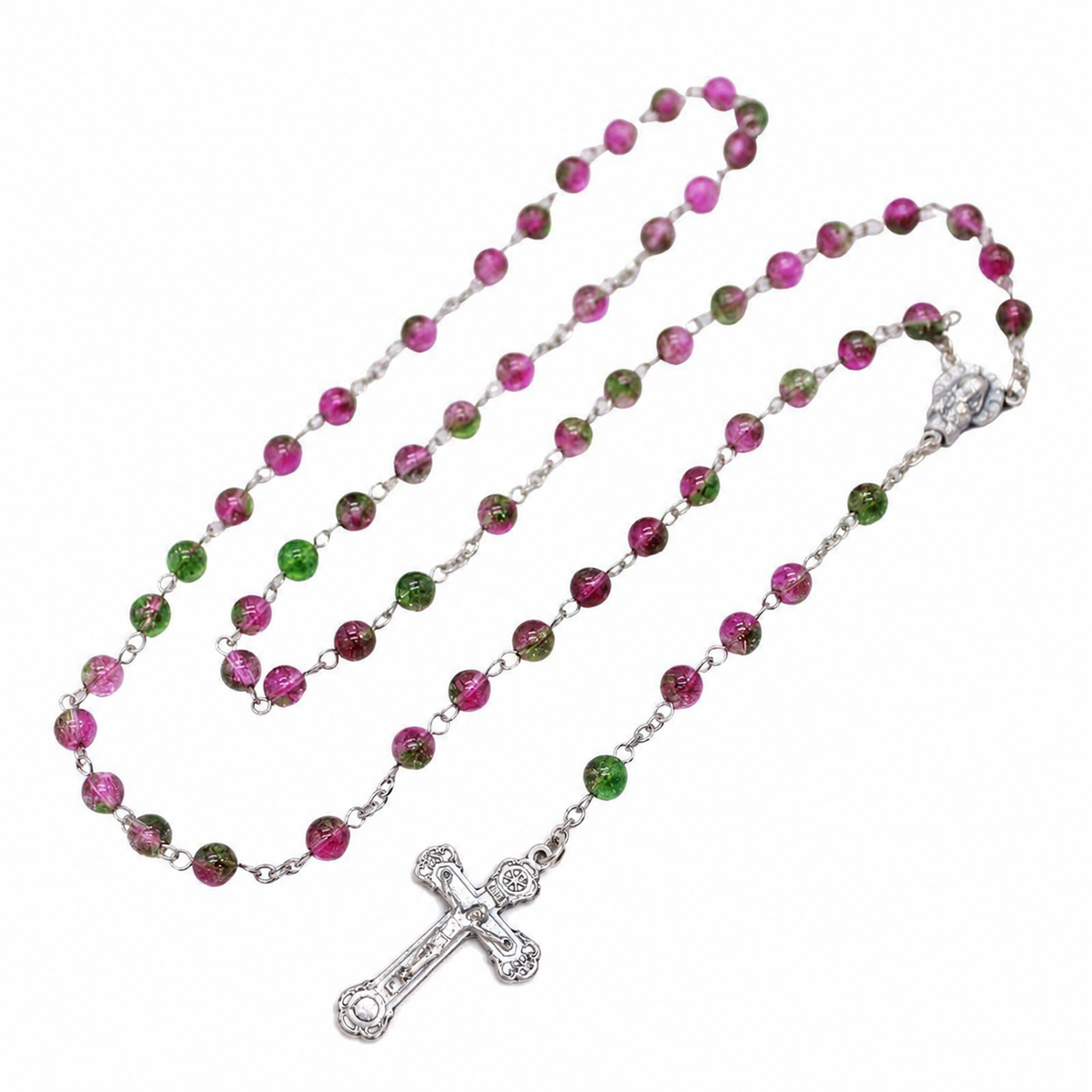 Watermelon Quartz 6mm Stone Beads Rosary (Personalisation Available)