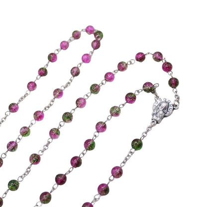 Watermelon Quartz 6mm Stone Beads Rosary (Personalisation Available)