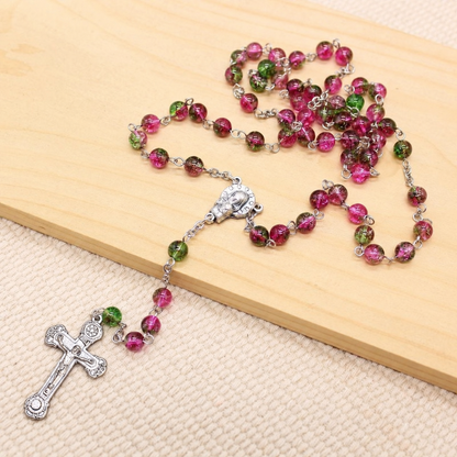 Watermelon Quartz 6mm Stone Beads Rosary (Personalisation Available)