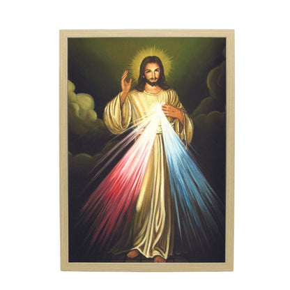 Wood Framed Picture - Divine Mercy A3