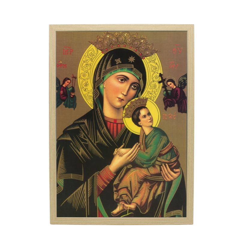 Wood Framed Picture - Mother of Perpetual Help A3