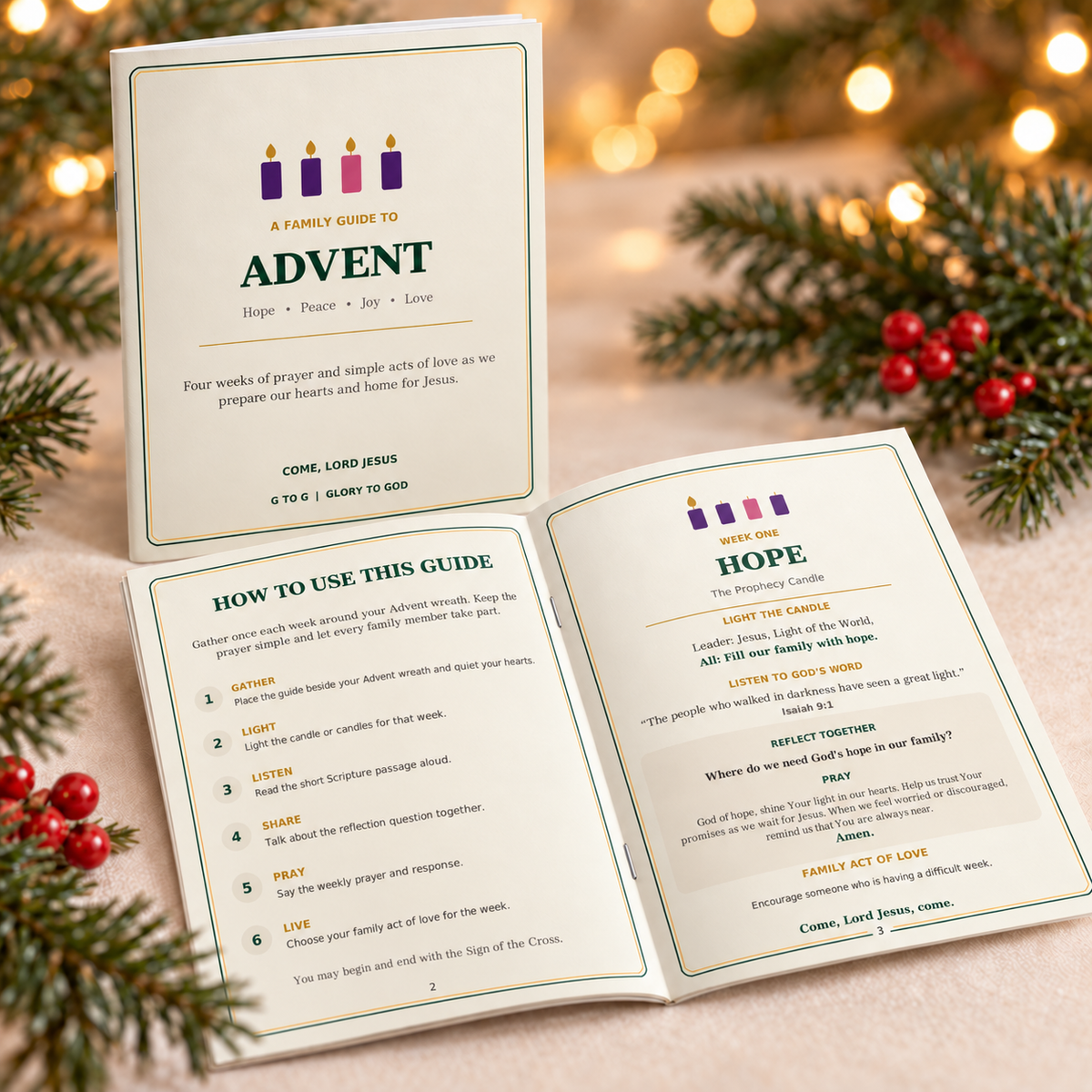 [PRE-ORDER EARLY BIRD OFFER] Complete Family Advent Kit (FOC Nativity Ceramic Cross) - Red Pinecones berries