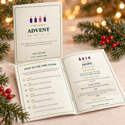 [PRE-ORDER EARLY BIRD OFFER] Complete Family Advent Kit (FOC Nativity Ceramic Cross) - Red Pinecones berries