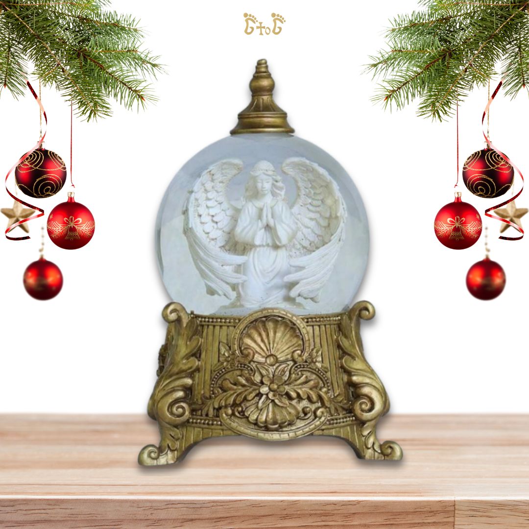 Guardian Angel Musical Light Snow Globe