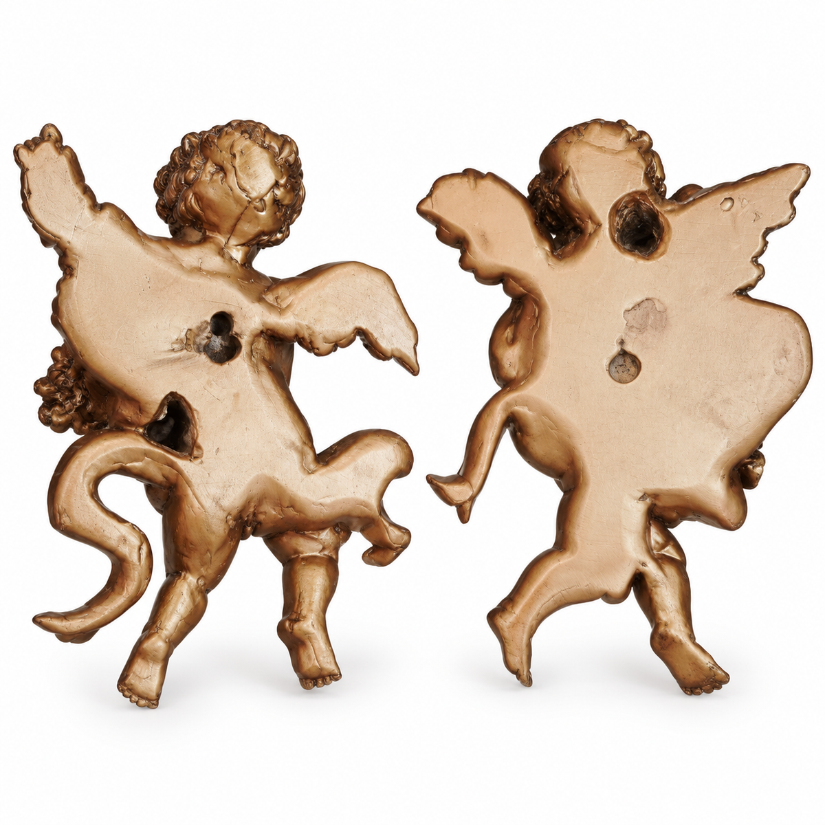 Bronze Angels (1 pair) - Floral/Instrument