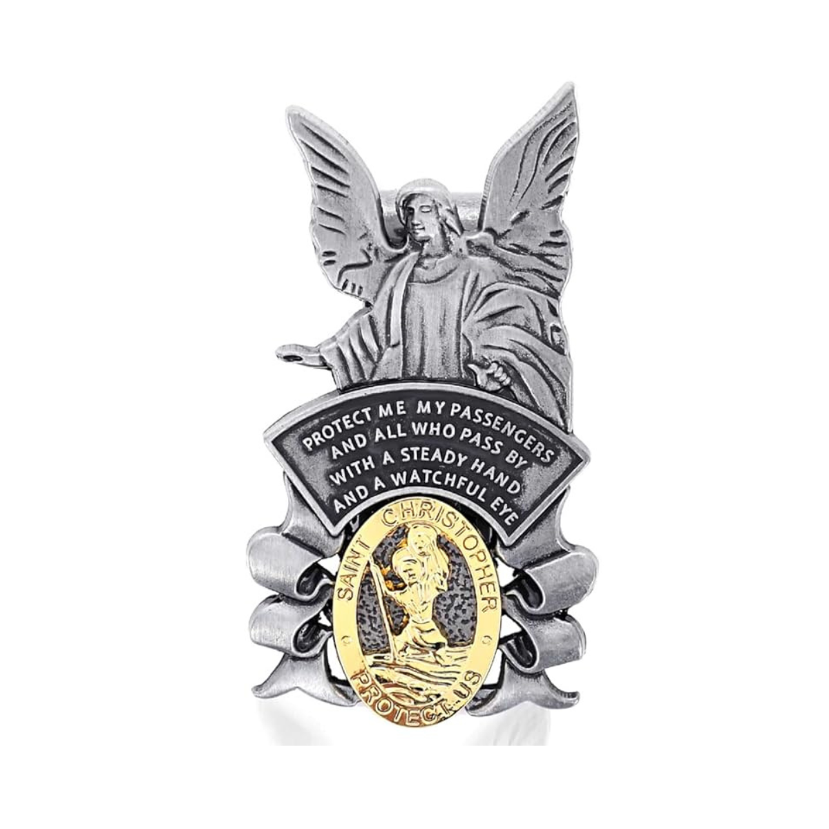 Guardian Angel & Saint Christopher Car Visor Clip