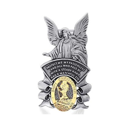 Guardian Angel & Saint Christopher Car Visor Clip