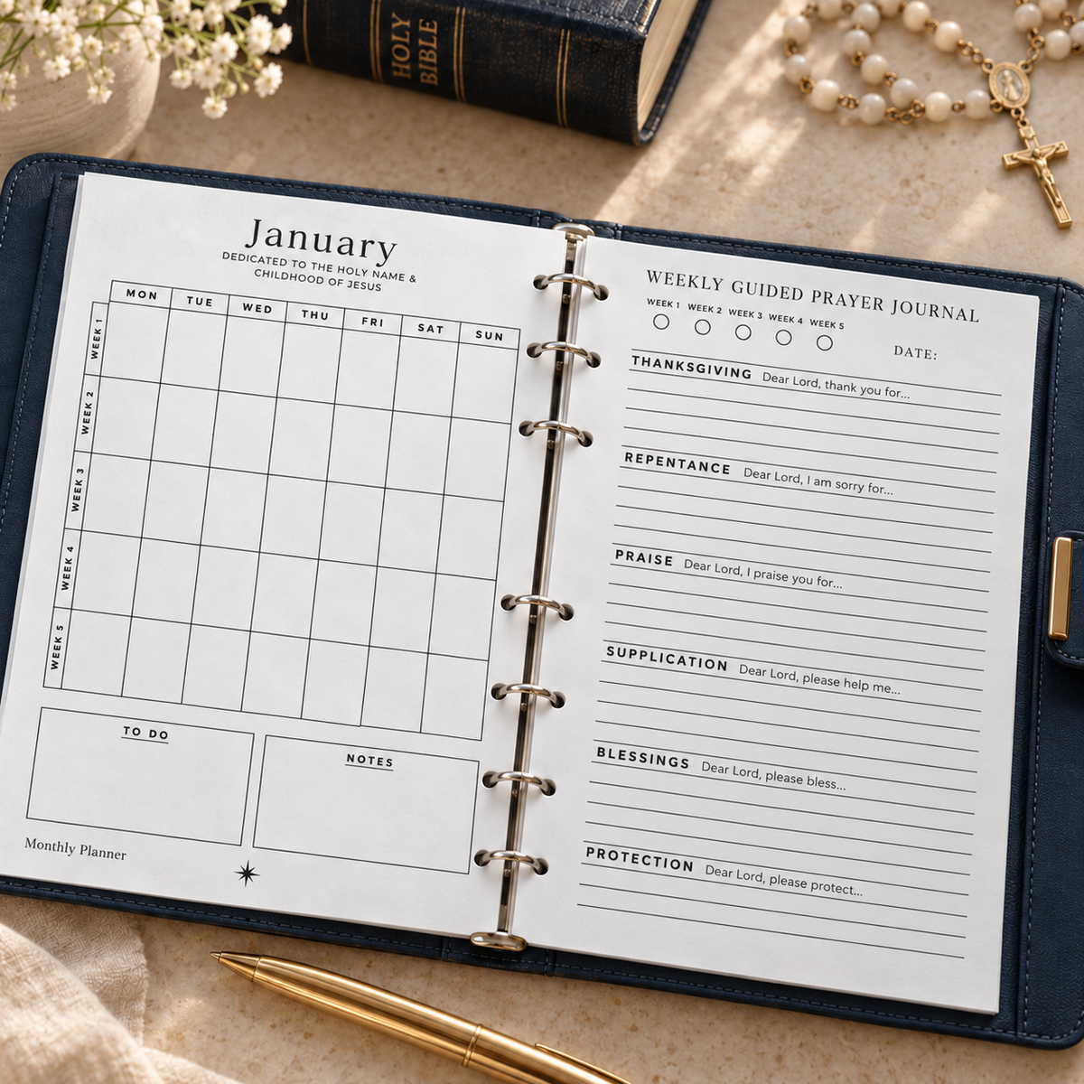 Catholic Journal Planner (Personalisation Available)