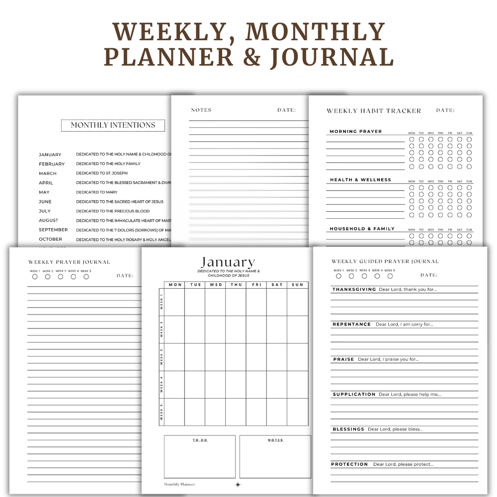 Catholic Journal Planner (Personalisation Available)
