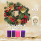 Christmas Advent Wreath 13" (Red Pinecones berries) + 4 Advent Candles (FOC Christmas Candle)