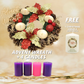 Christmas Advent Wreath 11" (Gold Red Ponsettas) + 4 Advent Candles (FOC Christmas Candle)