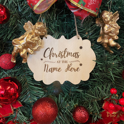 Christmas Door Wreath 20" with Wooden Plaque (Personalisation Available)