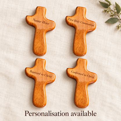 Wood Comfort Cross - 10cm (Personalisation Available)