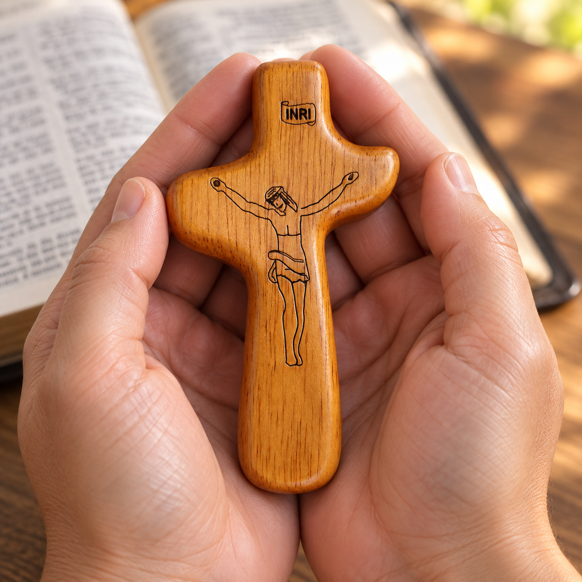 Wood Comfort Cross - 10cm (Personalisation Available)