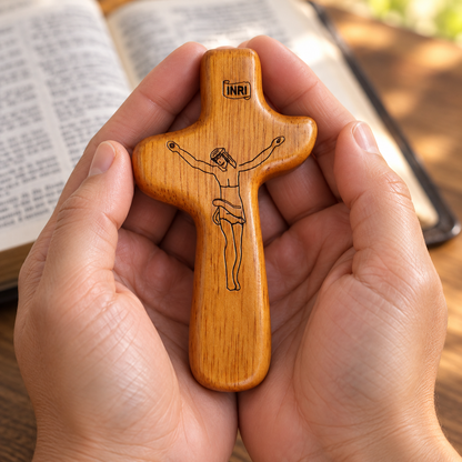Wood Comfort Cross - 10cm (Personalisation Available)